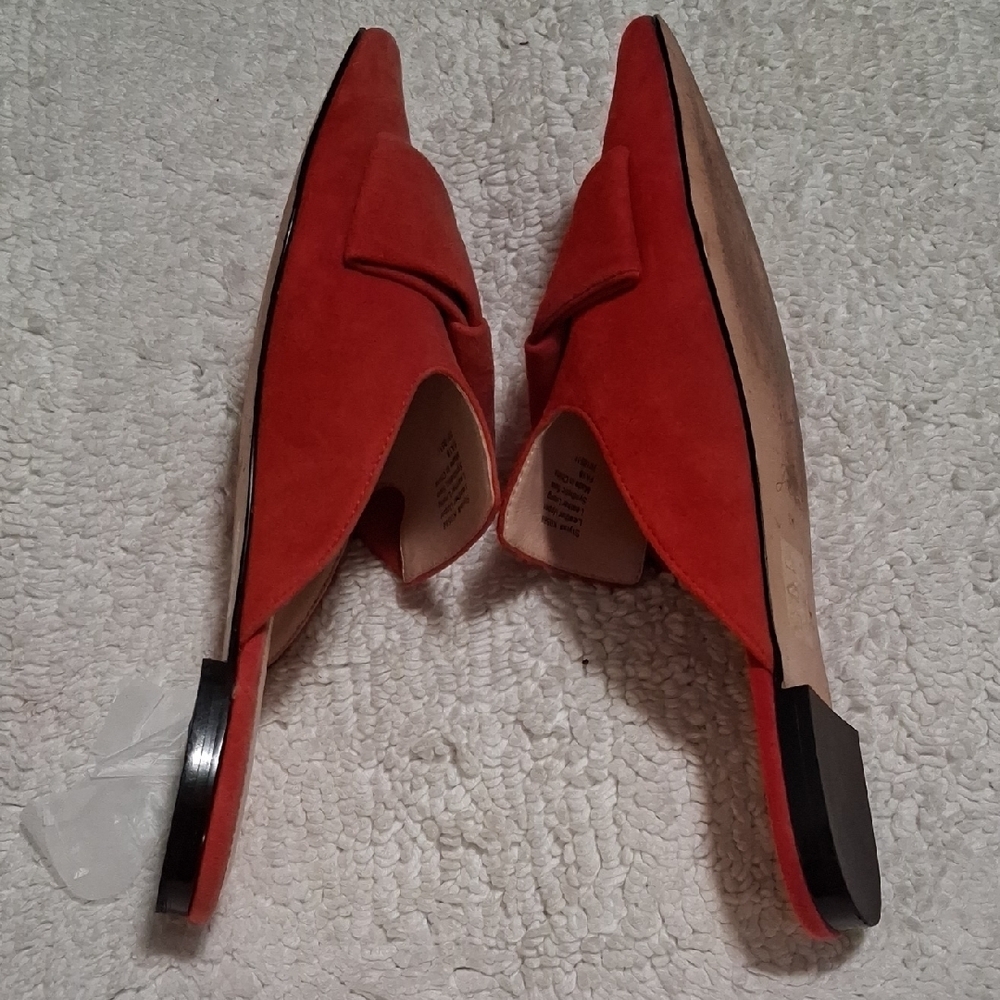 J. Crew Women's Bold Red Suede Mules - Picture 3 of 8